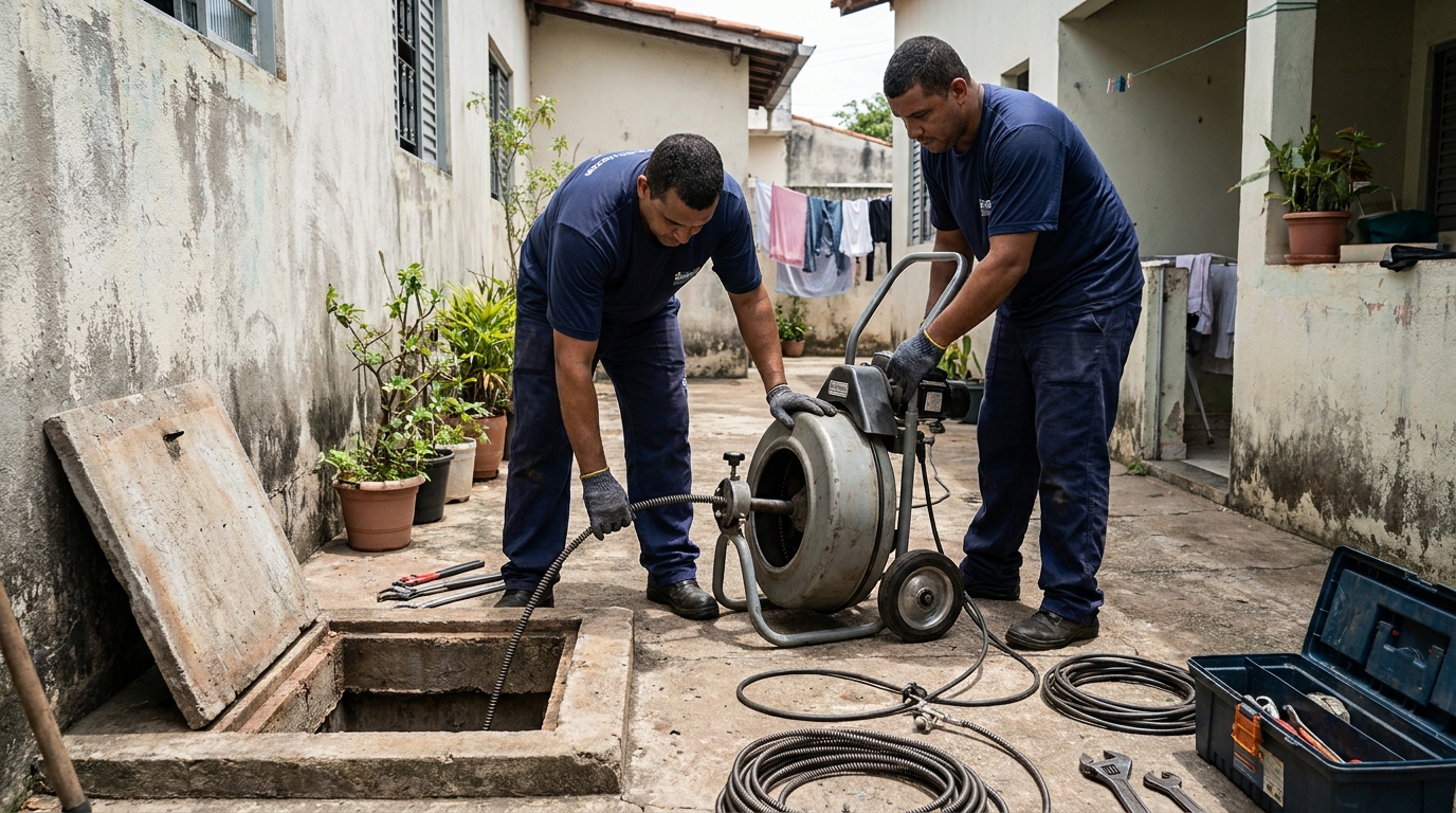 Desentupimento de rede de esgoto em Salvador‑BA