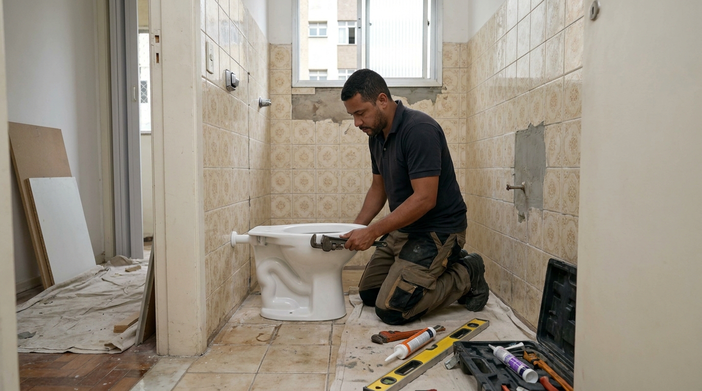 Instalação de vaso sanitário profissional em Salvador‑BA